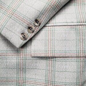 Vintage 70s Green Plaid 2pc Suit Men's 40R 34W x 29